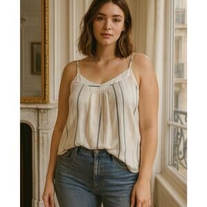 NWT Lane Bryant Striped Cotton Knit A Line Tunic Swing Tank top Size 14